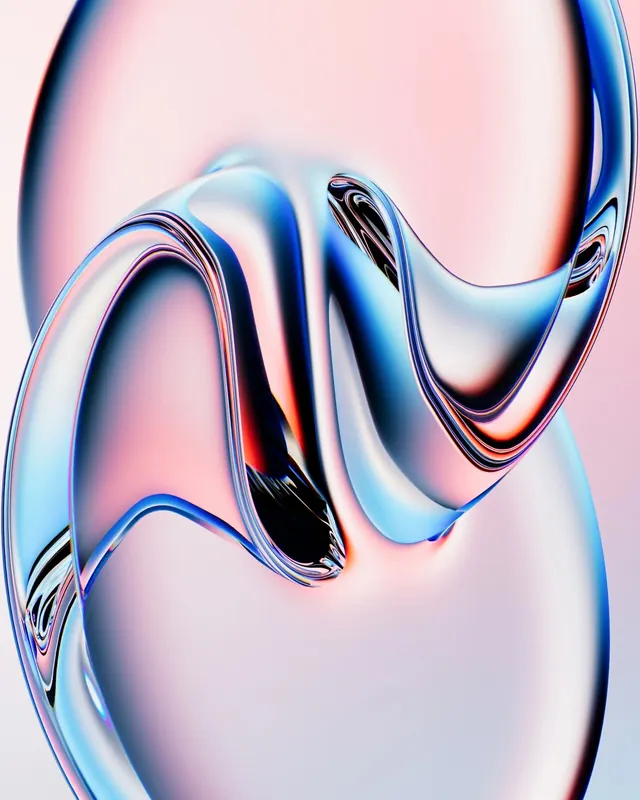 Abstract Fluid 3D Render, glassmorphism, gradient-heavy, vibrant