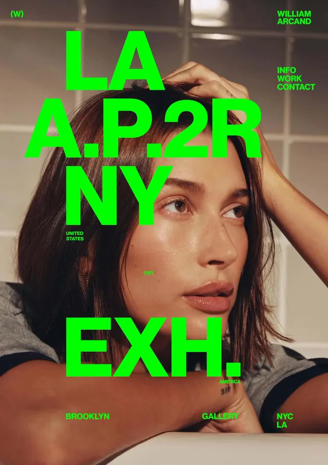LA.AP.2R.NY.EXH. Poster, brutalist, neo-brutalist, high-contrast