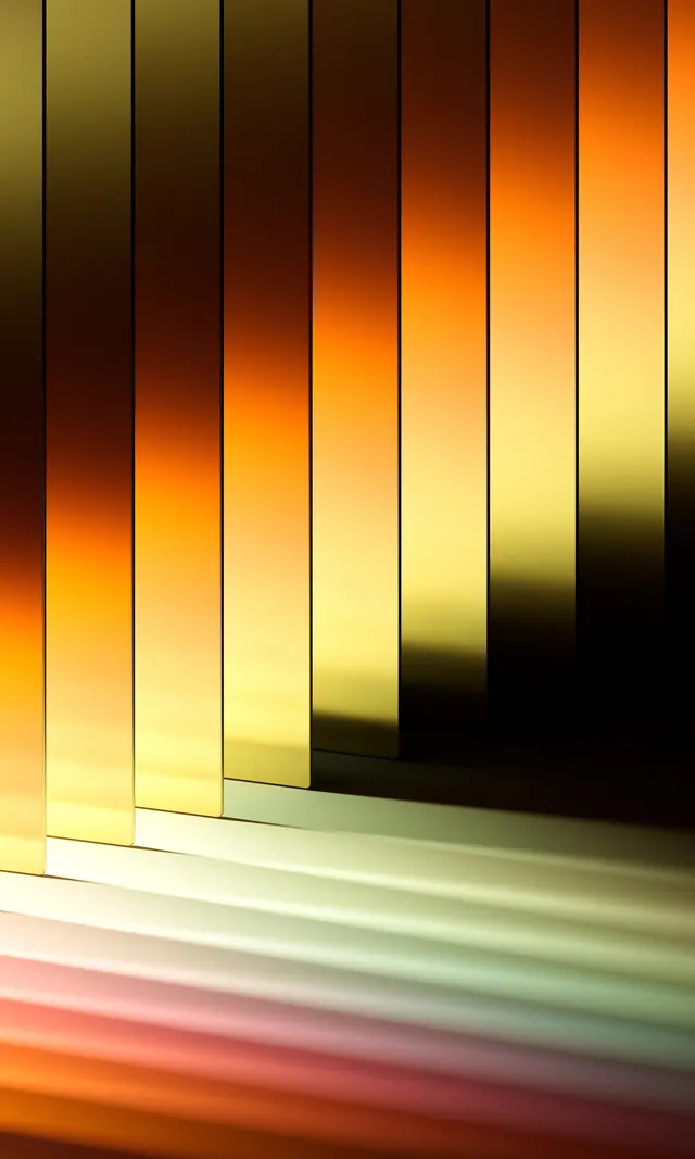 Vertical Gradient Bars with Perspective, minimal, geometric, warm
