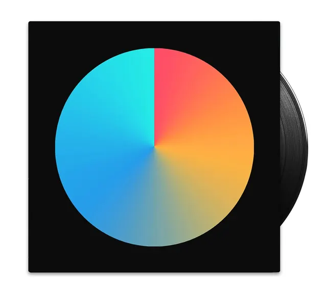 Color Wheel Mockup, minimal, geometric, dark