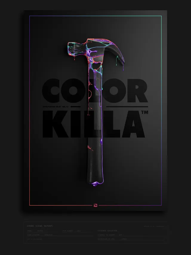 Color Killla Branding Mockup, dark-mode, minimal, dark