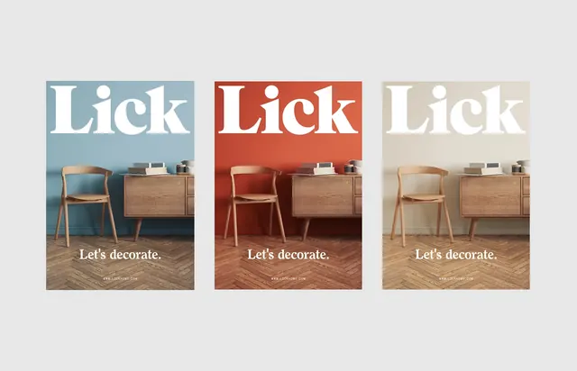 Lick Brand Identity Variations, minimal, corporate-clean, high-contrast