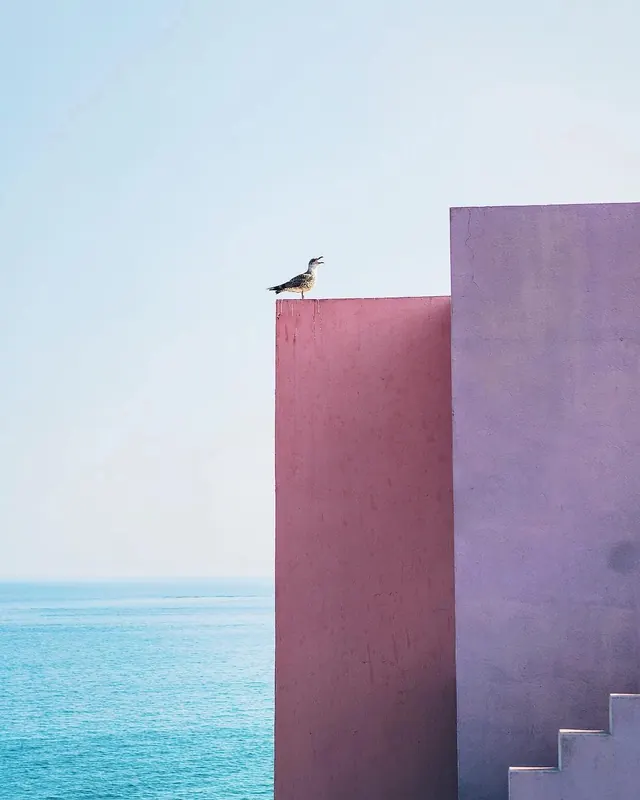 Minimalist Coastal Architecture, minimal, geometric, pastel
