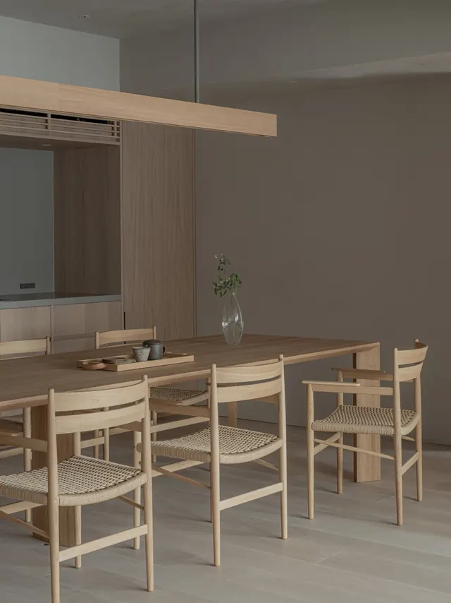 Minimalist Modern Dining Interior, minimal, luxury, muted
