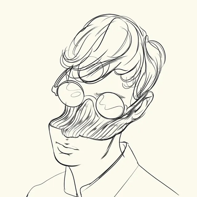 Line Art Portrait Illustration, minimal, line-art, monochrome