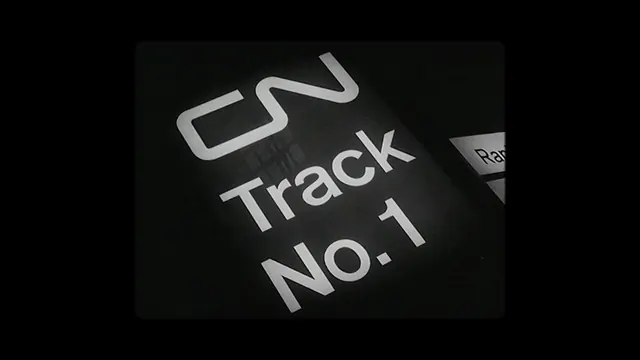 Track No. 1 Wordmark, minimal, brutalist, high-contrast
