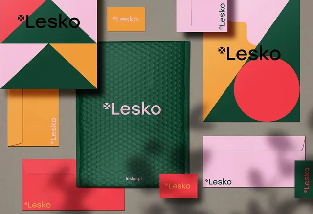 Lesko Brand Identity System, minimal, geometric, vibrant