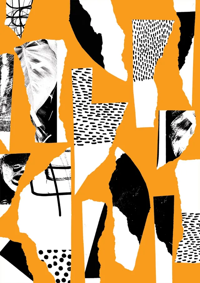 Abstract Geometric Collage, brutalist, neo-brutalist, high-contrast