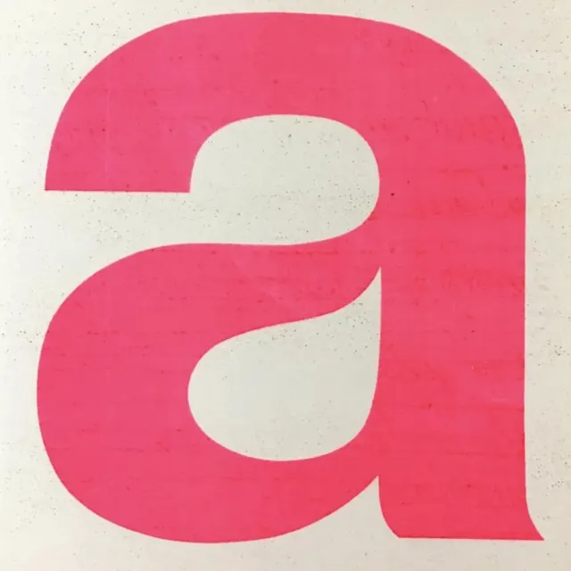Pink Lowercase Letter 'a' Graphic, minimal, flat, vibrant