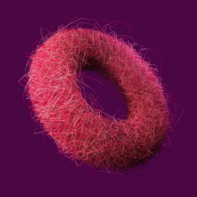 Abstract Pink Fiber Ring, organic, abstract, vibrant