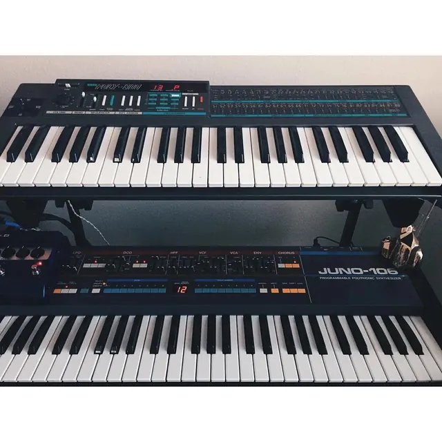 Stacked Digital Pianos, minimal, technical, dark