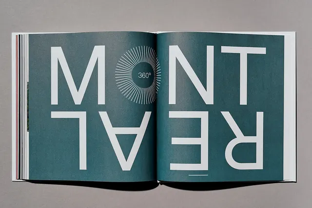 Editorial Spread with Oversized Typography, minimal, swiss, high-contrast