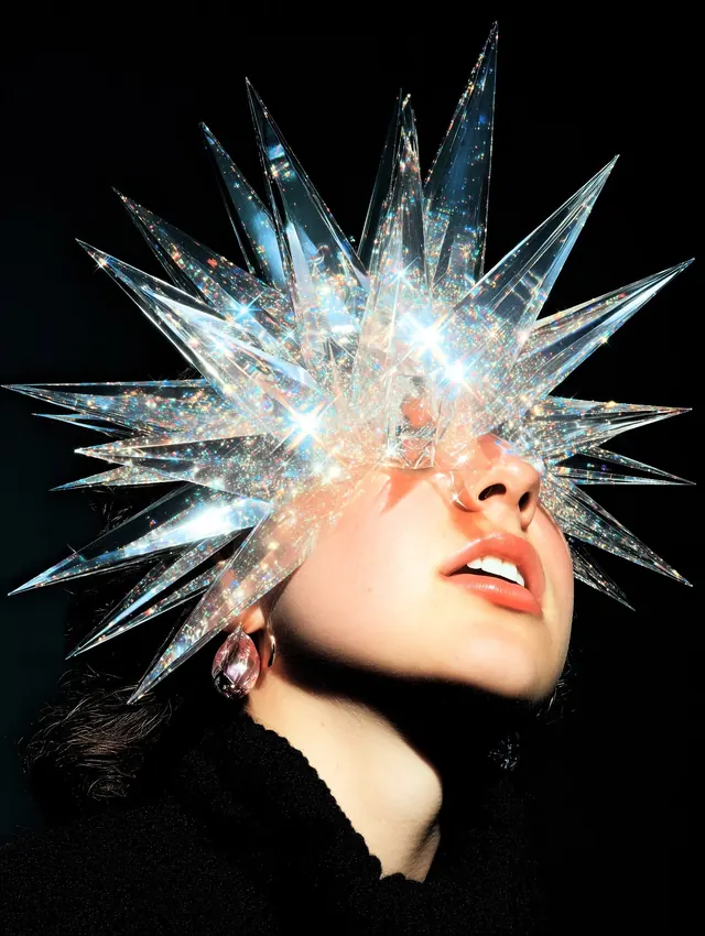 Crystalline Facial Overlay, luxury, photographic, dark