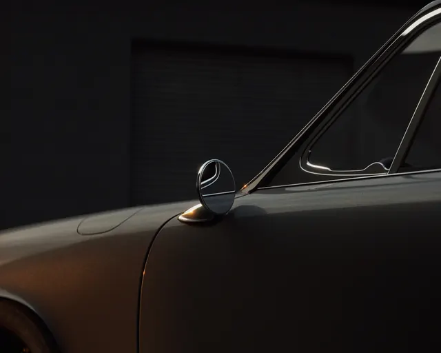 Vintage Car Side Mirror Detail, photographic, retro, dark