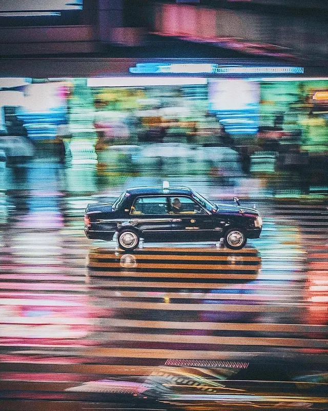 Long Exposure City Car Motion, photographic, abstract, dark
