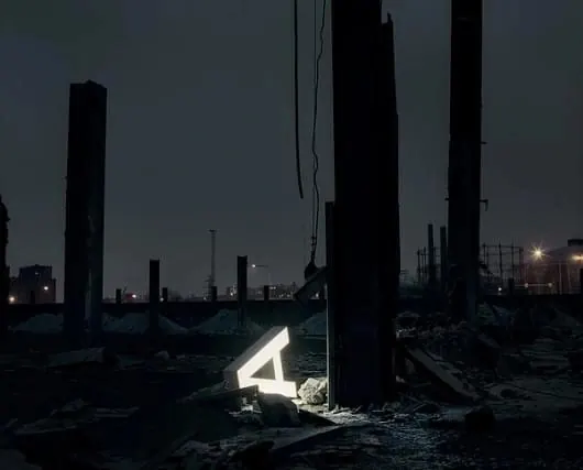 Number 4 in Ruined Landscape, dark-mode, brutalist, dark