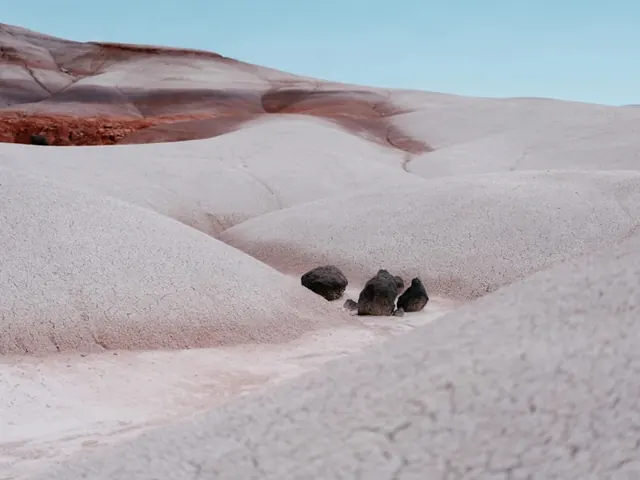 Desert Landscape with Two Figures, photographic, organic, earthy