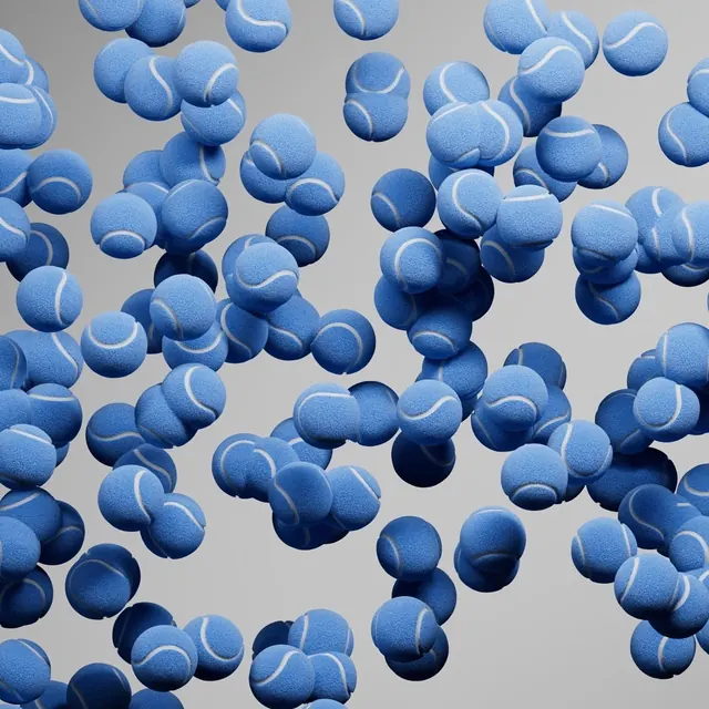 Blue 3D Sphere Pattern, 3d-render, geometric, cool