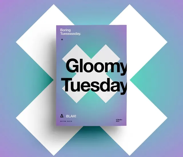 Gloomy Tuesday Poster Design, minimal, geometric, cool