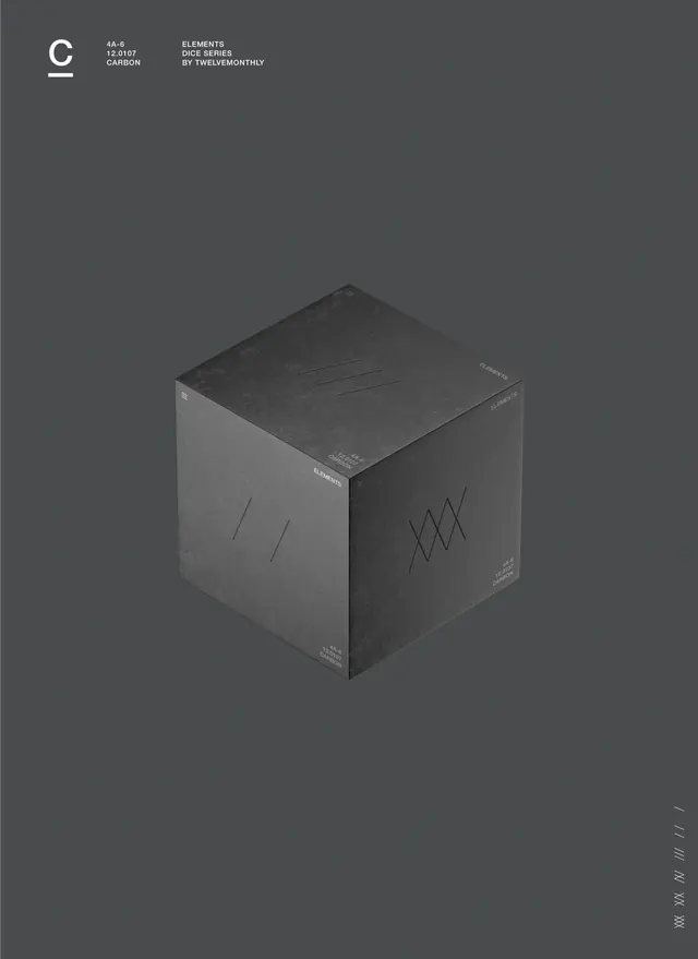 Minimalist 3D Cube Identity, minimal, dark-mode, dark