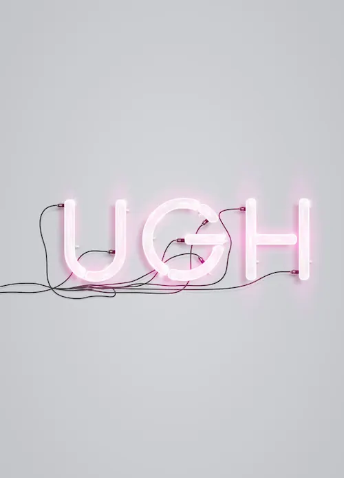 NeonUGH Wordmark, minimal, abstract, neon