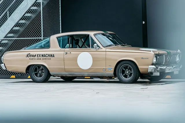 Vintage Car Mockup with Branding, retro, photographic, warm