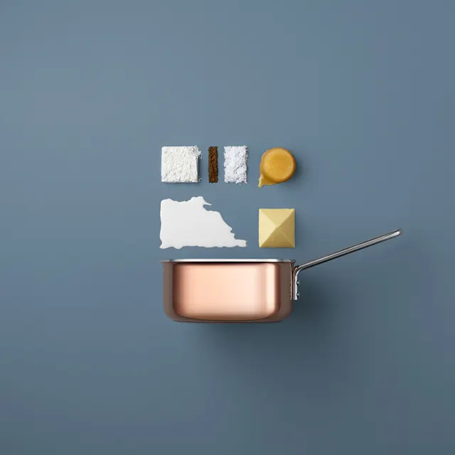 Copper Saucepan and Geometric Shapes Composition, minimal, geometric, cool