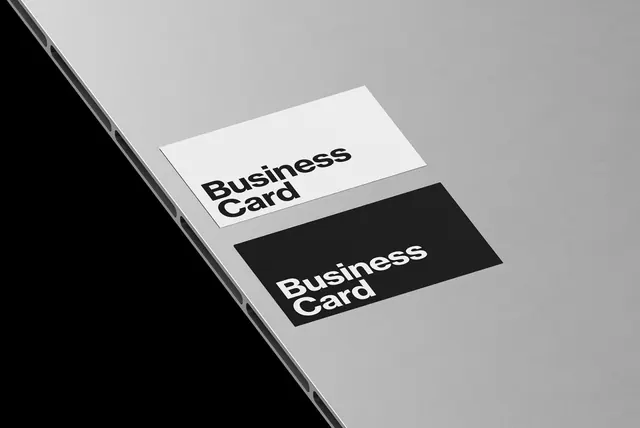 Business Card Mockup, minimal, corporate-clean, monochrome