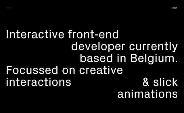 Interactive Front-end Developer Portfolio Text, minimal, dark-mode, dark