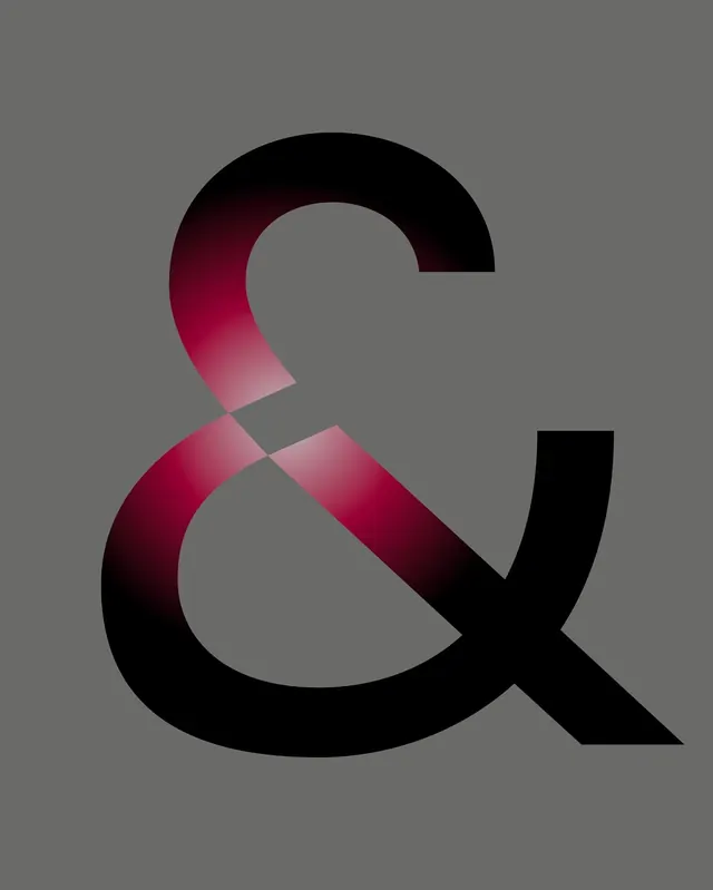 Gradient Ampersand Logo, minimal, geometric, dark