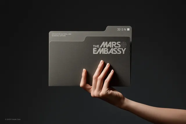 Mars Embassy Folder Mockup, minimal, dark-mode, dark