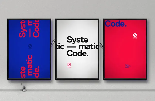 Systematic Code Identity System, minimal, swiss, high-contrast