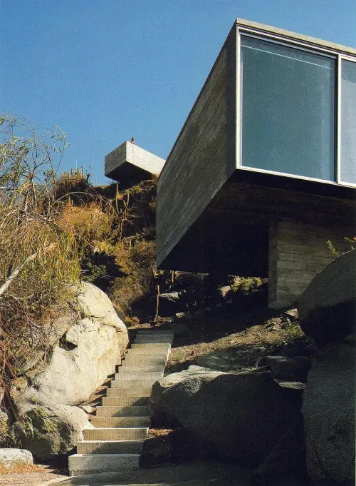 Modernist Concrete and Glass Architecture, minimal, brutalist, muted
