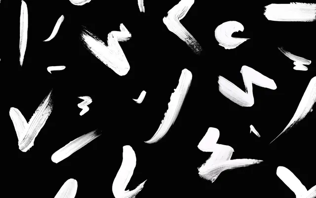 Abstract White Brushstrokes on Black, minimal, brutalist, high-contrast