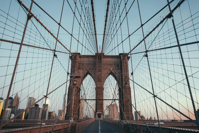 Brooklyn Bridge Perspective, photographic, geometric, light