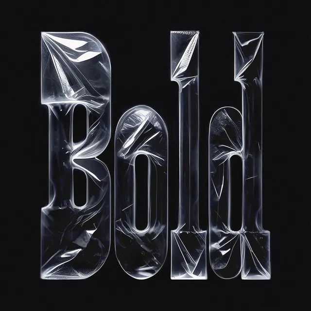 Glassmorphism Wordmark Design, glassmorphism, minimal, dark
