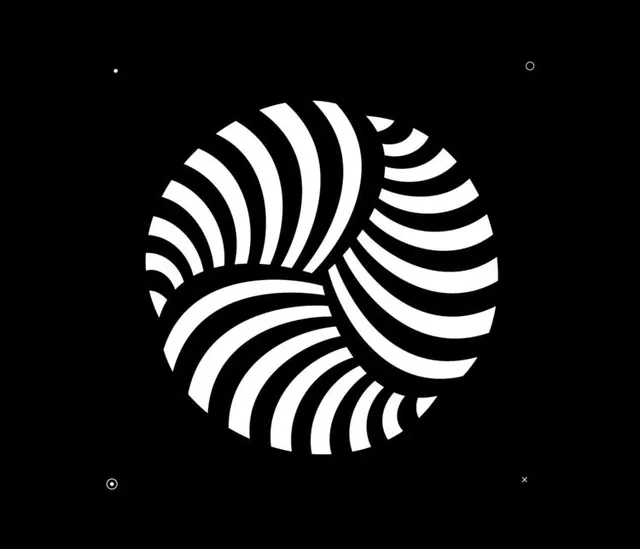Geometric Spiral Logo, minimal, monochrome, monochrome