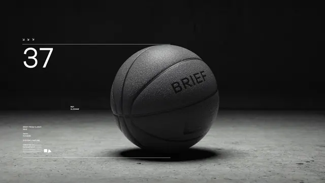 Basketball Mockup with Data Overlay, minimal, dark-mode, dark