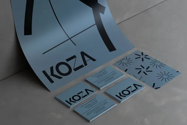 KOZA Brand Identity Mockup, minimal, swiss, light