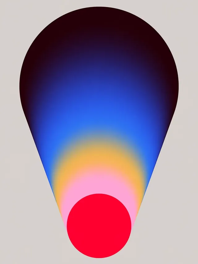 Gradient Drop Shape, minimal, gradient-heavy, vibrant