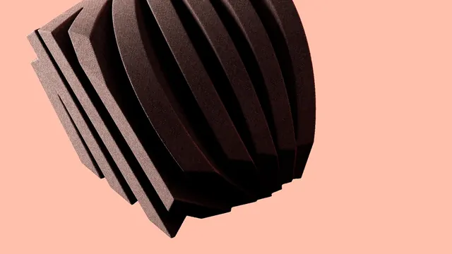 3D Geometric Ribbed Form, minimal, geometric, muted