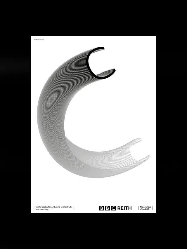 Abstract C-Shape Graphic Design, minimal, monochrome, monochrome
