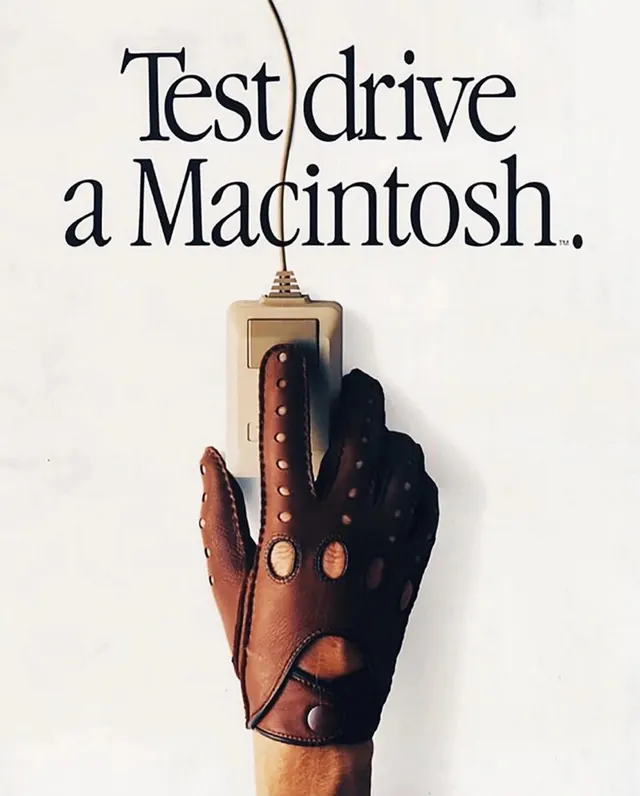 Test Drive a Macintosh, minimal, retro, monochrome