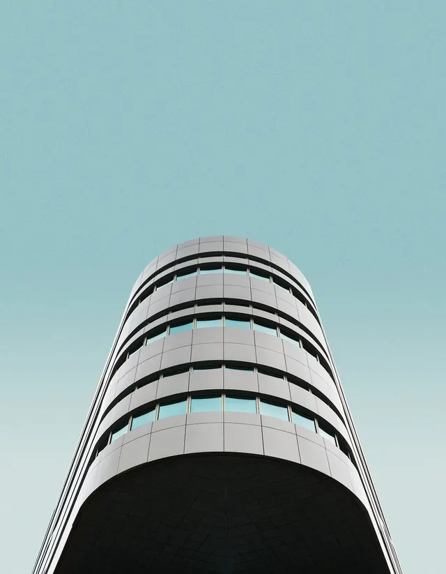 Modern Cylindrical Architecture, minimal, corporate-clean, light
