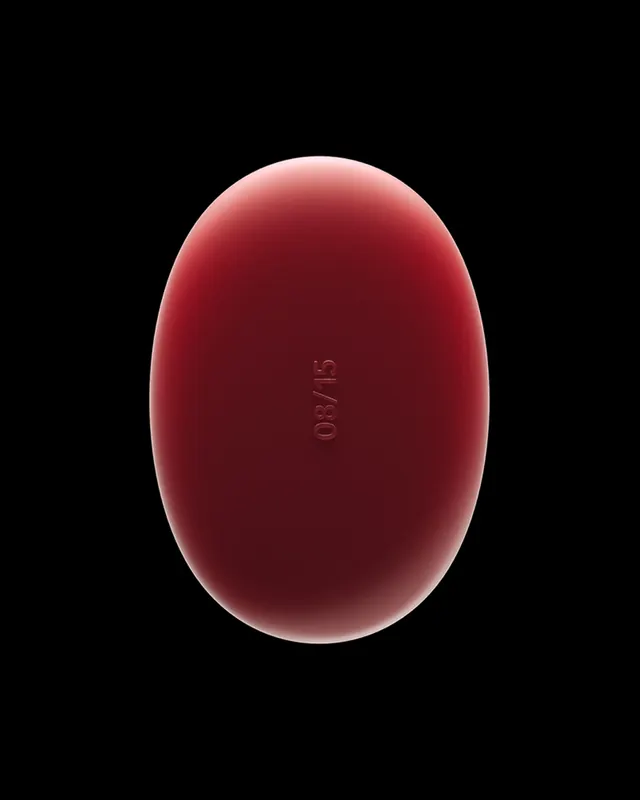 Red Oval Abstract Graphic, minimal, geometric, dark