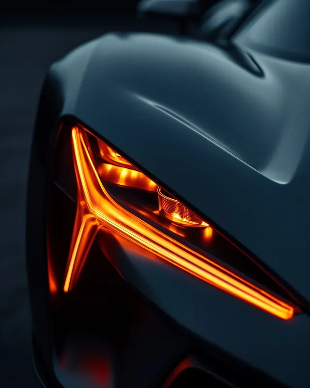 Automotive Headlight Detail, luxury, photographic, dark
