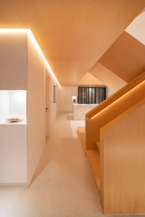 Minimalist Interior Architecture with Wood Accents, minimal, luxury, warm