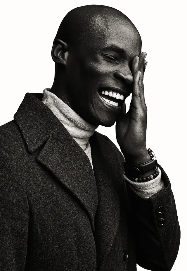 Smiling Man in Monochrome Portrait, monochrome, photographic, monochrome