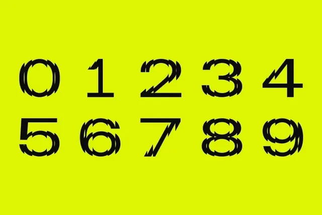 Digital Dot Matrix Numbers, minimal, brutalist, high-contrast