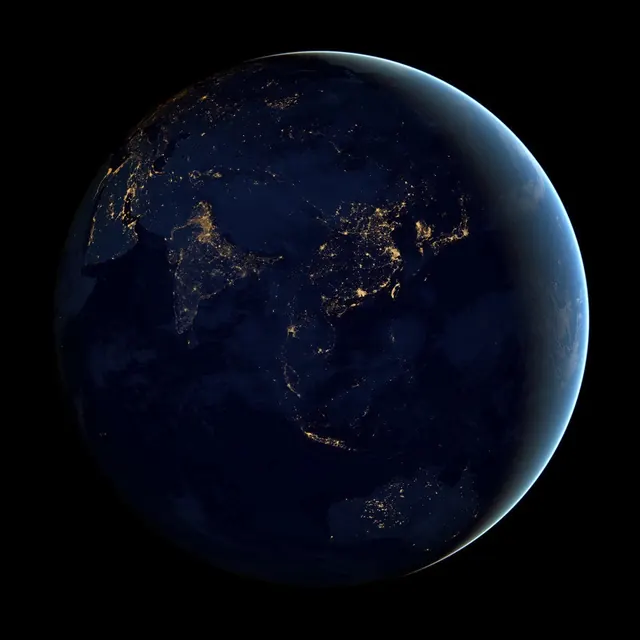 Earth at Night Satellite View, dark-mode, photographic, dark